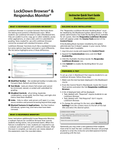 LockDown Browser® &amp; Respondus Monitor® Instructor Quick Start Guide