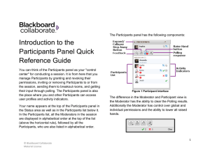 Introduction to the Participants Panel Quick Reference Guide