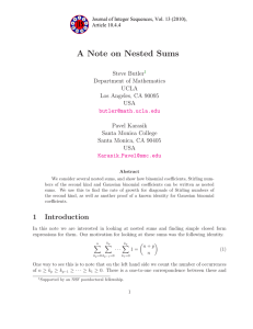 A Note on Nested Sums