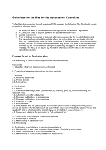 Guidelines for the files for the Assessment Committee