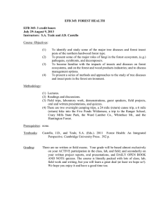 EFB 345: FOREST HEALTH  EFB 345- 3 credit hours