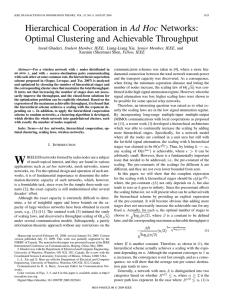 Ad Hoc Optimal Clustering and Achievable Throughput , Student Member, IEEE