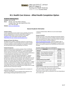 B.S. Health Care Science - Allied Health Completion Option