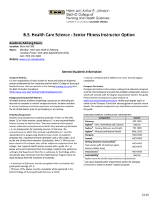 B.S. Health Care Science - Senior Fitness Instructor Option