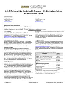 Beth-El College of Nursing &amp; Health Sciences – B.S. Health... Pre-Professional Option