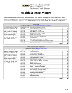 Health Science Minors