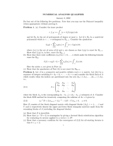 NUMERICAL ANALYSIS QUALIFIER January 8, 2002 e inequality