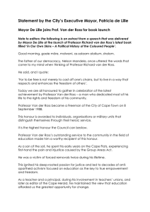 Statement by the City’s Executive Mayor, Patricia de Lille