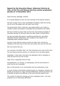 Speech by the Executive Mayor, Alderman Patricia de