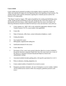 Course Syllabi