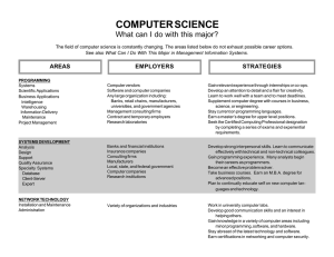 COMPUTER SCIENCE What can I do with this major?