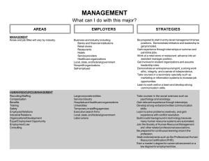 MANAGEMENT What can I do with this major? STRATEGIES AREAS