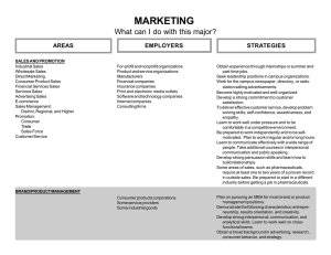 MARKETING What can I do with this major? STRATEGIES AREAS