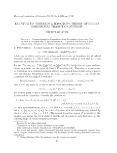 ERRATUM TO “TOWARDS A HOMOTOPY THEORY OF HIGHER DIMENSIONAL TRANSITION SYSTEMS”