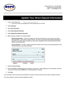Update Your Direct Deposit Information