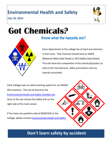 Chemical Safety at Clark College: MSDS/SDS Information