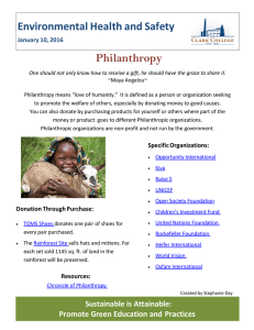 Philanthropy  Environmental Health and Safety January 10, 2016