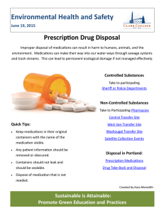 Environmental Health and Safety Prescription Drug Disposal June 19, 2015