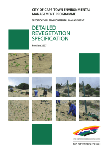 DETAILED REVEGETATION SPECIFICATION CITY OF CAPE TOWN ENVIRONMENTAL