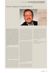 Human capital, of capital interest COLUMN  SYLVESTER EIJFFINGER