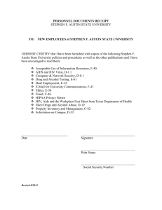 PERSONNEL DOCUMENTS RECEIPT STEPHEN F. AUSTIN STATE UNIVERSITY
