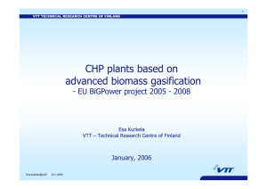 CHP plants based on advanced biomass gasification January, 2006