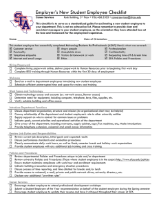 Employer’s New Student Employee Checklist