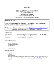 AGENDA  PRE-SUBMITTAL MEETING South Hall Phase I