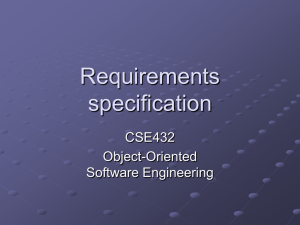 Requirements specification CSE432 Object-Oriented