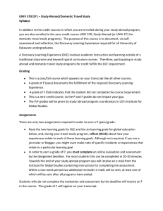 UNIV 370/371 – Study Abroad/Domestic Travel Study Syllabus