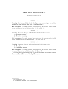 MATH 1300-D WEEKS 14 AND 15 Section 1.1