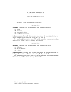 MATH 1300-D WEEK 13 Section 14.3 (1) Range