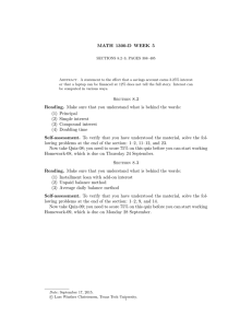 MATH 1300-D WEEK 5