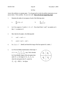 MATH 5320 Exam II November 5, 2004 In-Class