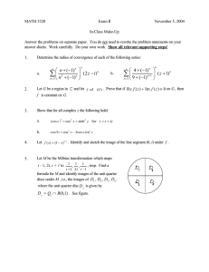 MATH 5320 Exam II November 5, 2004 In-Class Make-Up