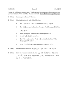 MATH 5321 Exam II 1 April 2009