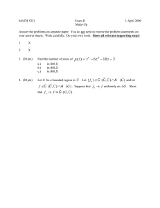 MATH 5321 Exam II 1 April 2009 Make-Up
