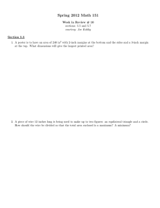 Spring 2012 Math 151 Section 5.5