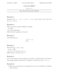 Real Analysis Exercise Sheet - Metric Spaces & Lp Spaces