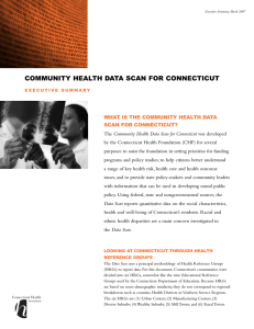 COMMUNITY HEALTH DATA SCAN FOR CONNECTICUT