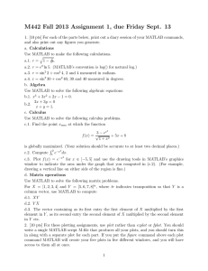 M442 Fall 2013 Assignment 1, due Friday Sept. 13