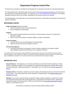 Department Property Control Plan