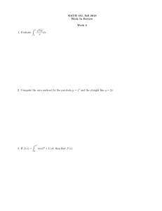 MATH 152, Fall 2013 Week In Review Week 2 √