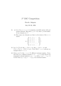 1 IMC Competition st Plovdiv, Bulgaria