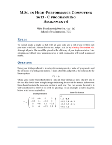 M.Sc. in High-Performance Computing 5613 - C programming Assignment 6 Rules