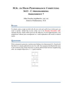 M.Sc. in High-Performance Computing 5613 - C programming Assignment 7 Rules