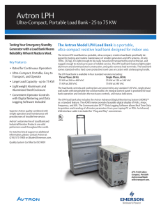 Avtron LPH Load Bank Datasheet: 25-75 KW Portable Testing