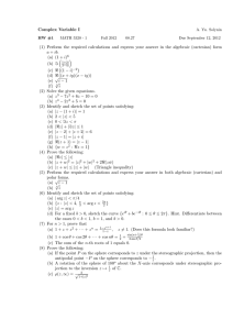 Complex Variable I i (