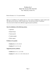 Problem Set 5 Math 302, Section 504, Fall 2015