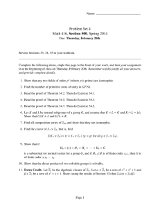 Problem Set 4 Math 416, Section 500, Spring 2014